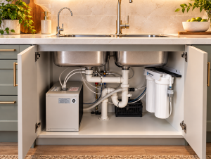 IC8 under-sink water chiller with Pentair twin filter and 301 drinking water tap